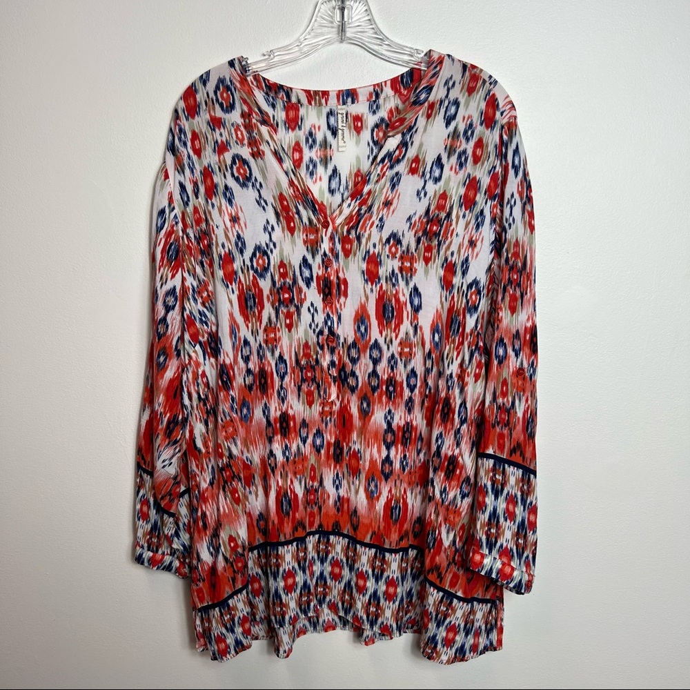 PLUS SIZE GRAND & GREENE BOHO RAYON BLOUSE SIZE XL